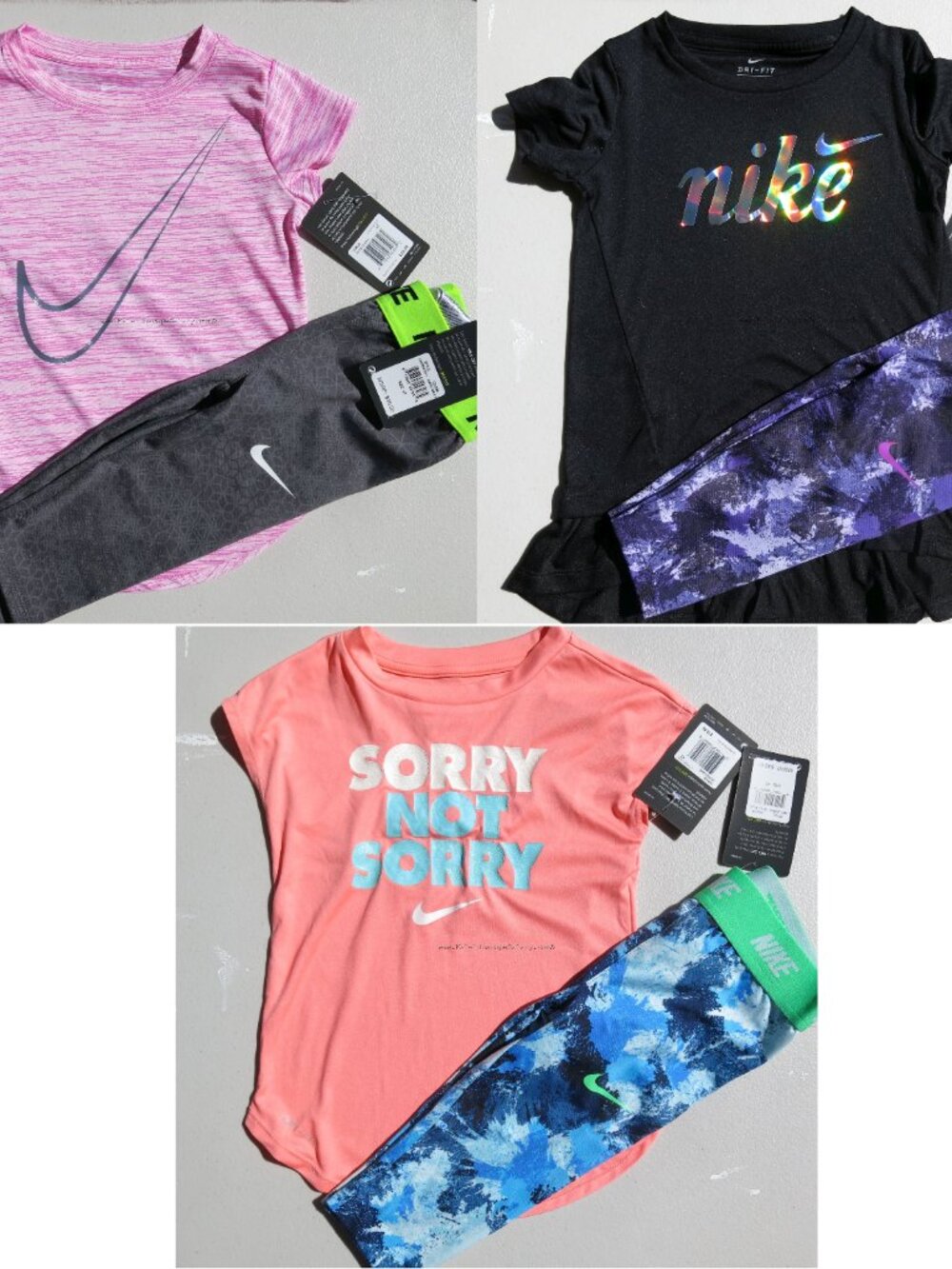 Nike Girls Size 4T ~ Dri-fit Capri Leggings ~ T-Shirts ~ NEW - 3 outfits